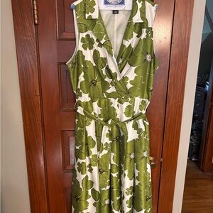 Jessica Howard Olive Floral Midi Dress